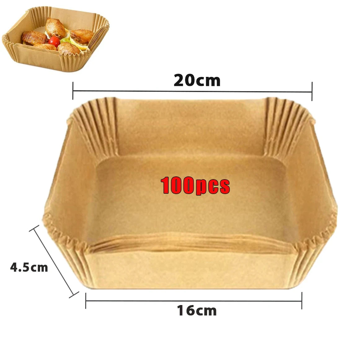 Air Fryer Liners 20cm — Non-Stick, Disposable Paper | UK Stock