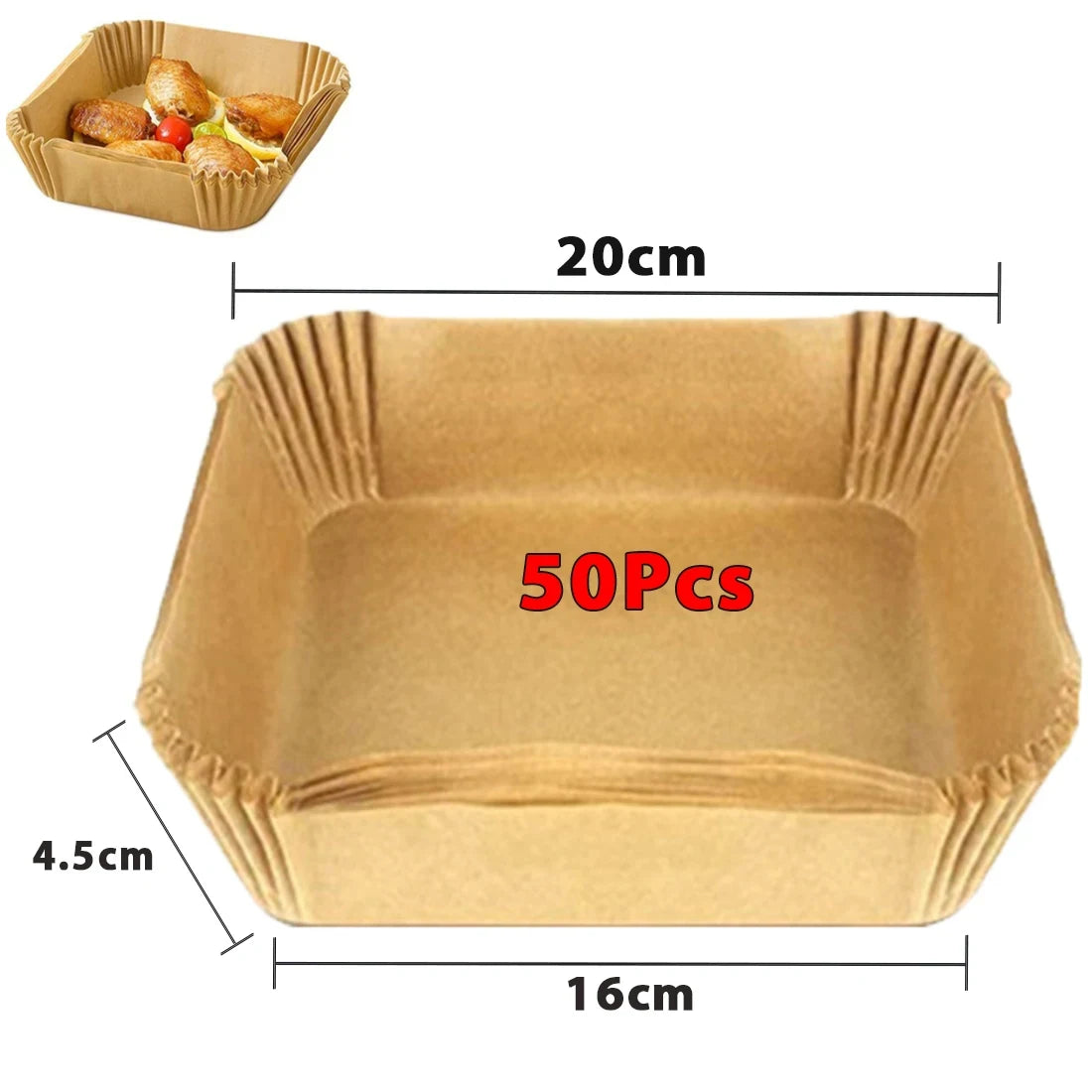 Air Fryer Liners 20cm — Non-Stick, Disposable Paper | UK Stock