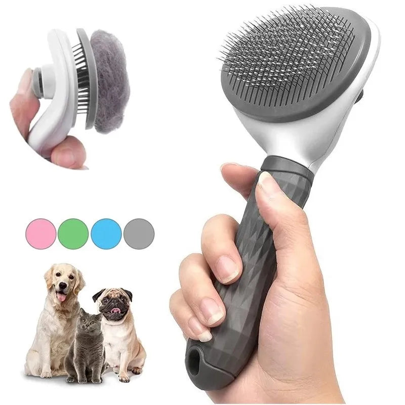 Self-Cleaning Pet Grooming Brush — Deshedding Tool for Dogs & Cats | UK Stock