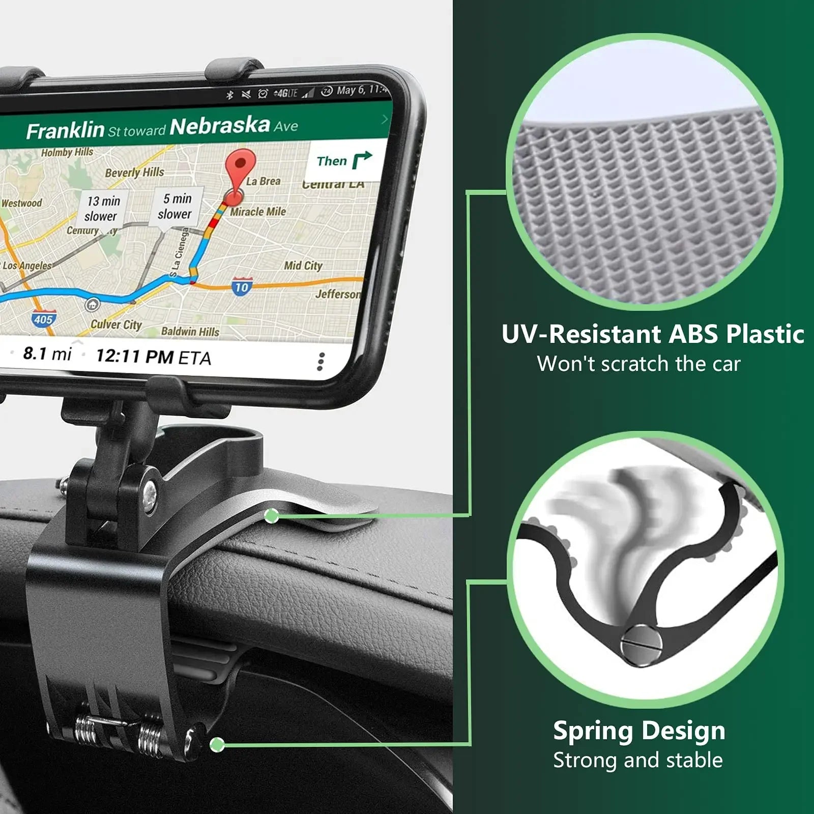 Universal Car Phone Mount — 360° Rotation, Fits All Phones | UK Stock