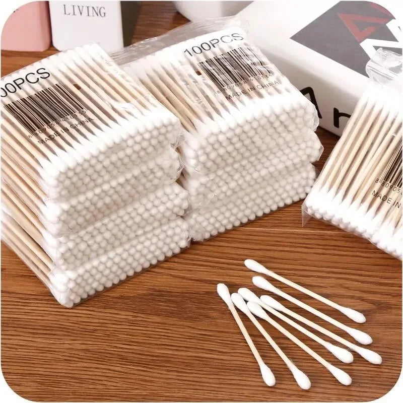 Bamboo Cotton Swabs — Eco-Friendly, 100/200 Pack | UK Stock