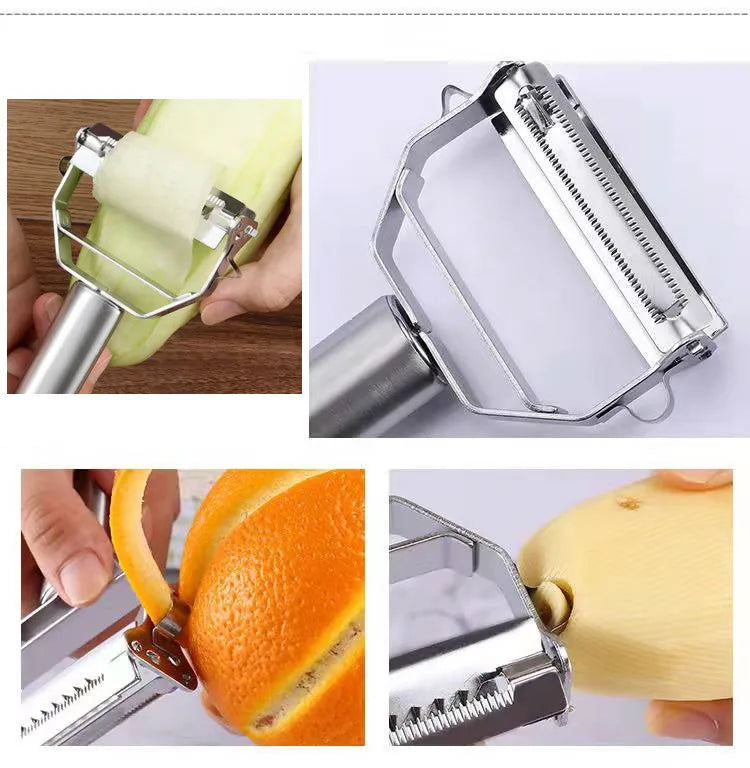 Stainless Steel Vegetable Peeler — 2-in-1 / 4-in-1 Multi-Function Tool | UK Stock