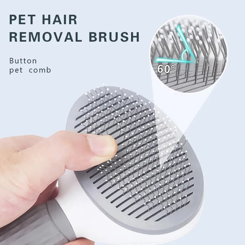 Self-Cleaning Pet Grooming Brush — Deshedding Tool for Dogs & Cats | UK Stock