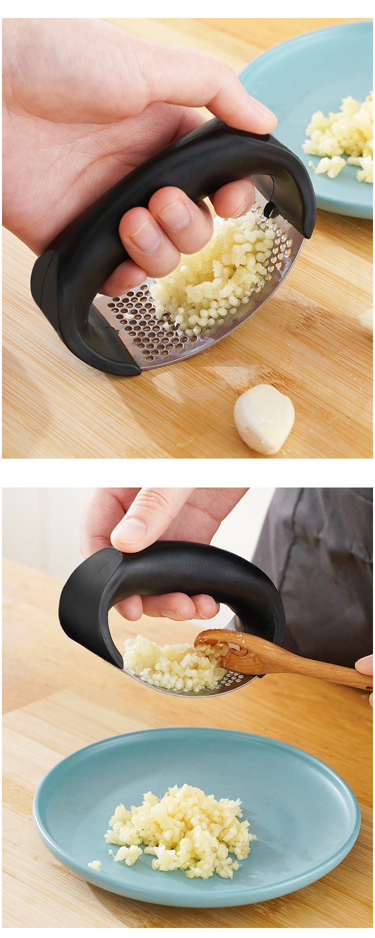 Stainless Steel Garlic Press & Crusher — Easy Squeeze | UK Stock