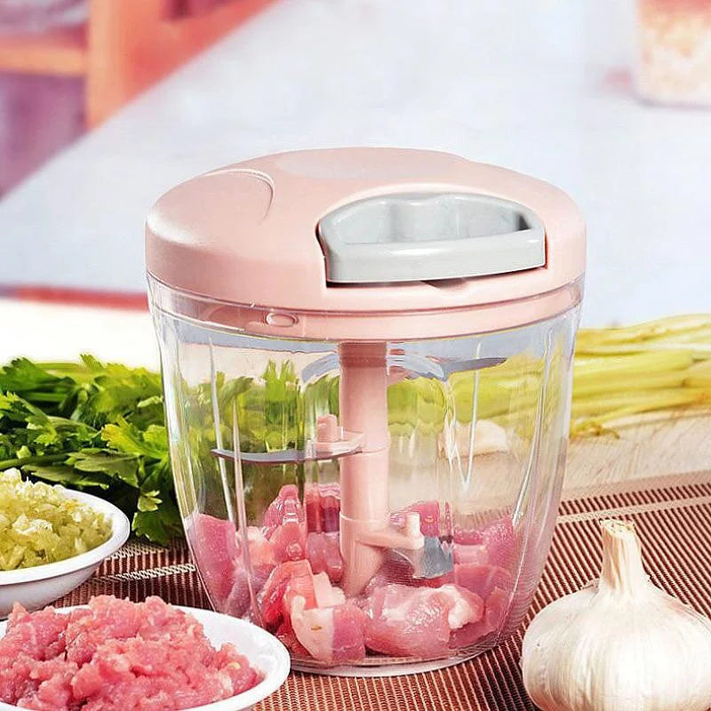 Manual Food Chopper — Hand Pull Cutter for Meat, Vegetables, Garlic & Herbs | UK Stock