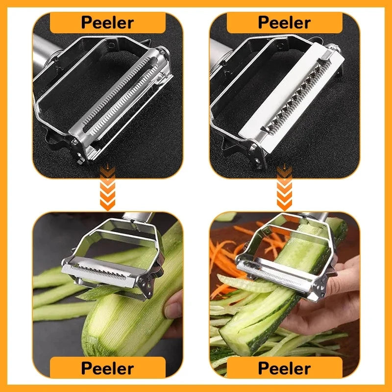Stainless Steel Vegetable Peeler — 2-in-1 / 4-in-1 Multi-Function Tool | UK Stock
