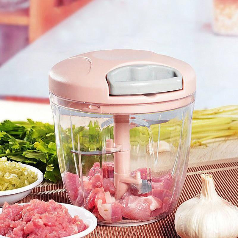 Manual Food Chopper — Hand Pull Cutter for Meat, Vegetables, Garlic & Herbs | UK Stock