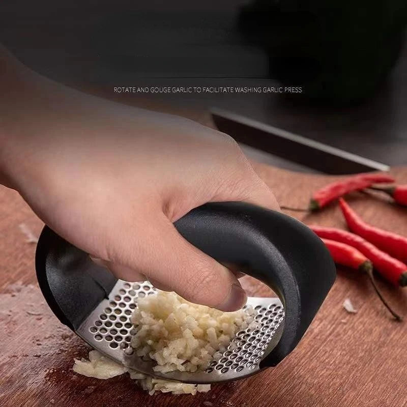 Stainless Steel Garlic Press & Crusher — Easy Squeeze | UK Stock