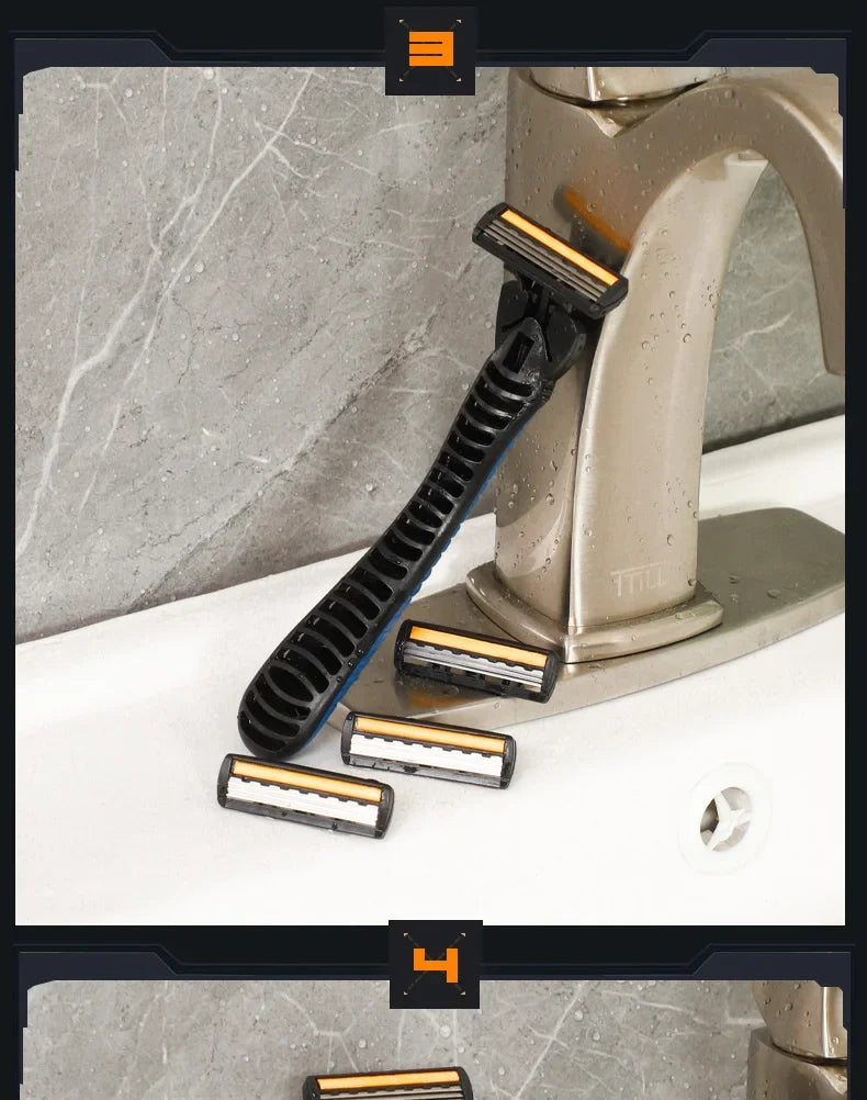 Men’s 3-Blade Razor — Premium Shaving System | UK Stock