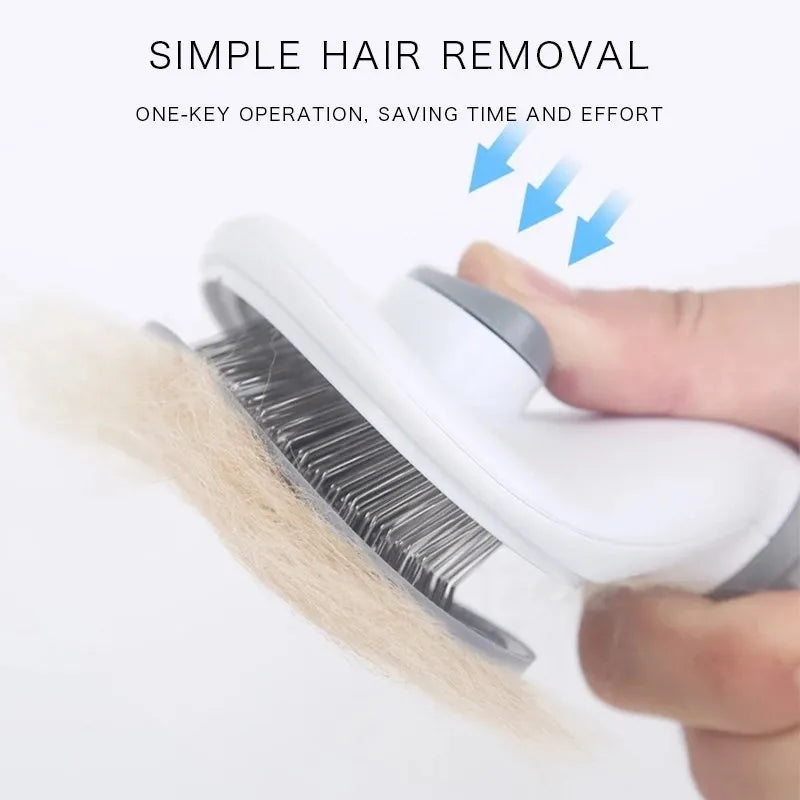 Self-Cleaning Pet Grooming Brush — Deshedding Tool for Dogs & Cats | UK Stock