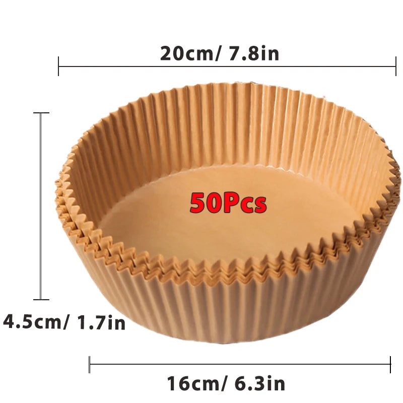 Air Fryer Liners 20cm — Non-Stick, Disposable Paper | UK Stock