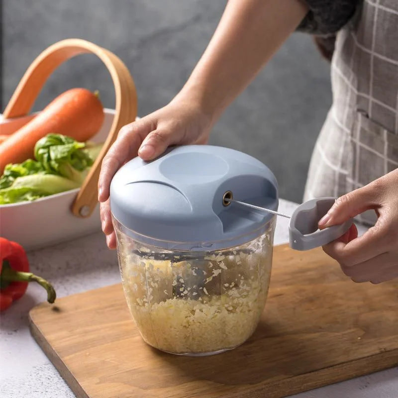 Manual Food Chopper — Hand Pull Cutter for Meat, Vegetables, Garlic & Herbs | UK Stock