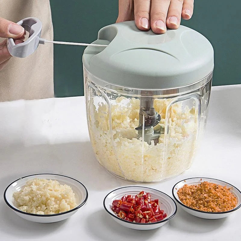 Manual Food Chopper — Hand Pull Cutter for Meat, Vegetables, Garlic & Herbs | UK Stock