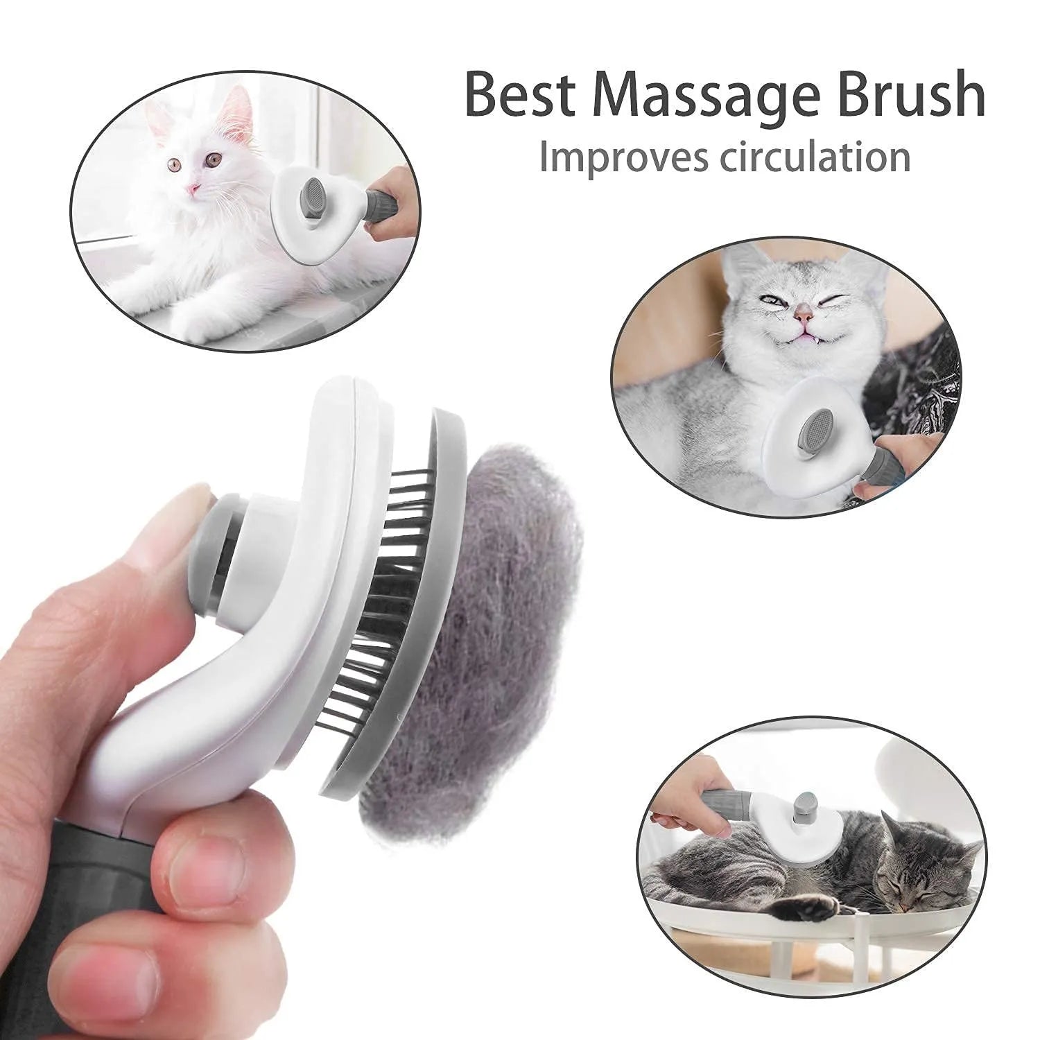 Self-Cleaning Pet Grooming Brush — Deshedding Tool for Dogs & Cats | UK Stock