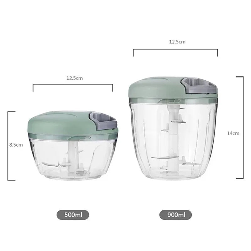 Manual Food Chopper — Hand Pull Cutter for Meat, Vegetables, Garlic & Herbs | UK Stock