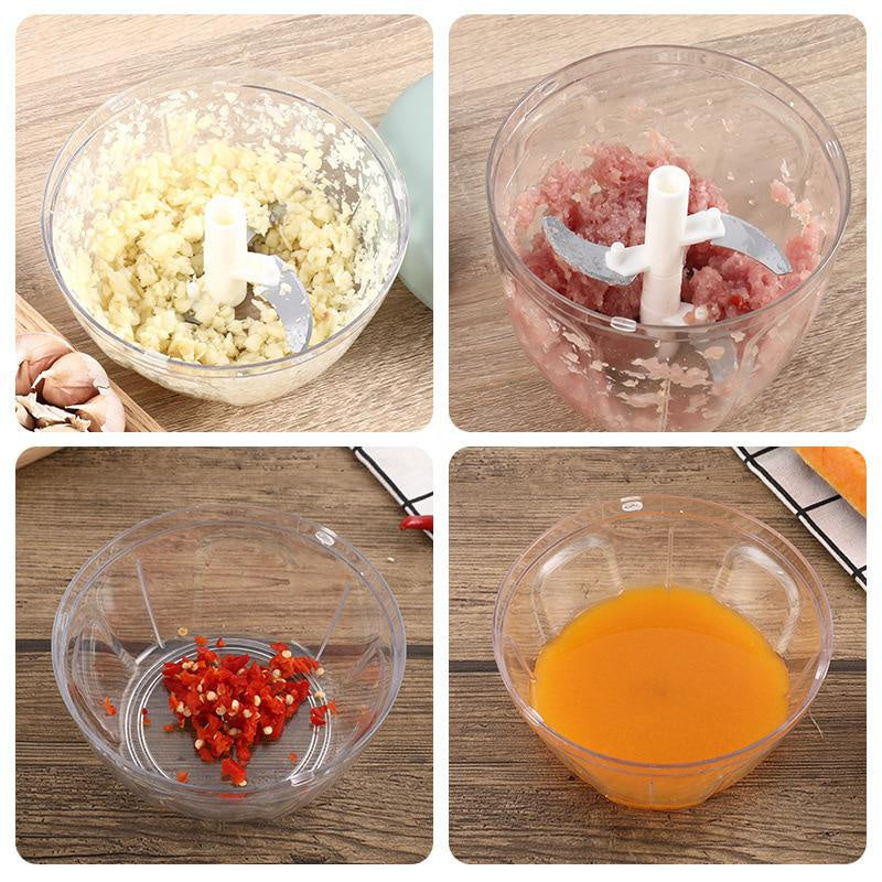 Manual Food Chopper — Hand Pull Cutter for Meat, Vegetables, Garlic & Herbs | UK Stock
