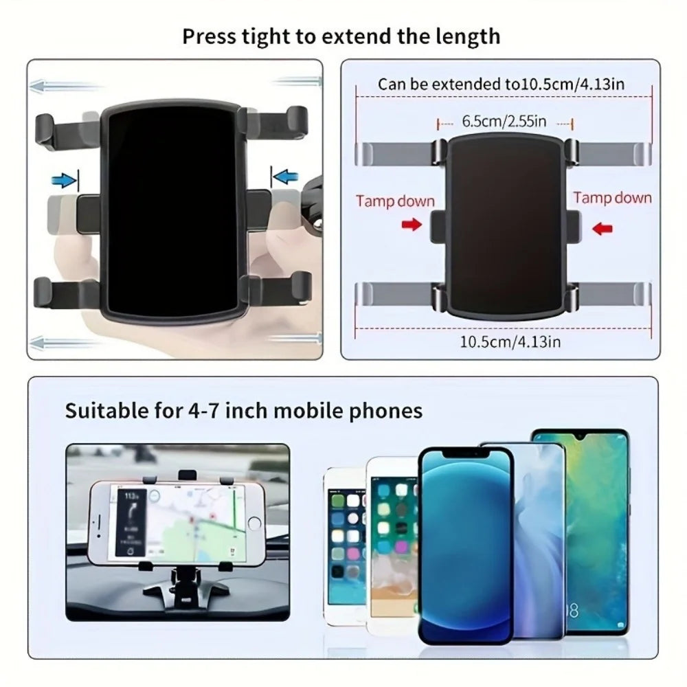 Universal Car Phone Mount — 360° Rotation, Fits All Phones | UK Stock