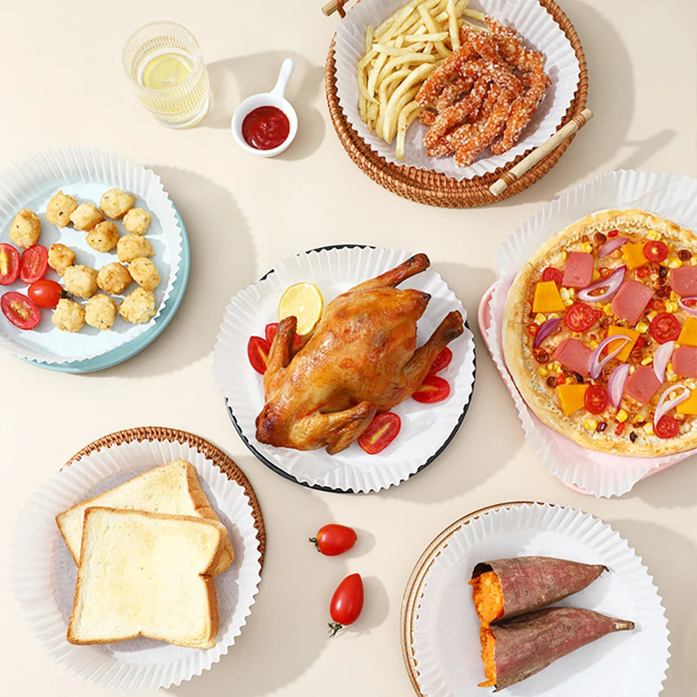 Air Fryer Liners 20cm — Non-Stick, Disposable Paper | UK Stock