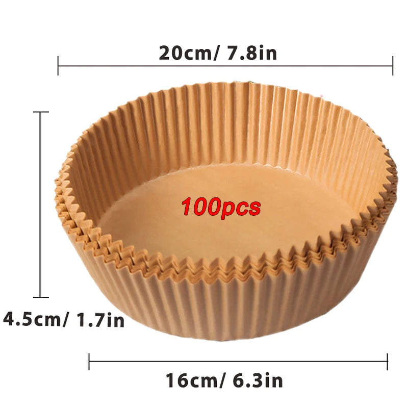 Air Fryer Liners 20cm — Non-Stick, Disposable Paper | UK Stock
